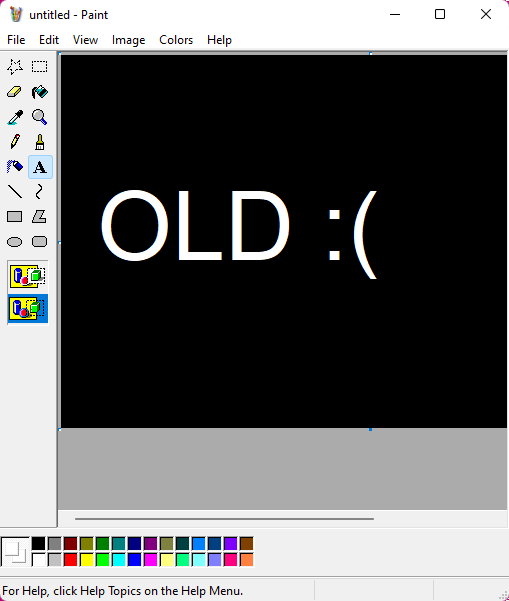 Old MS Paint, with a wide viewing range